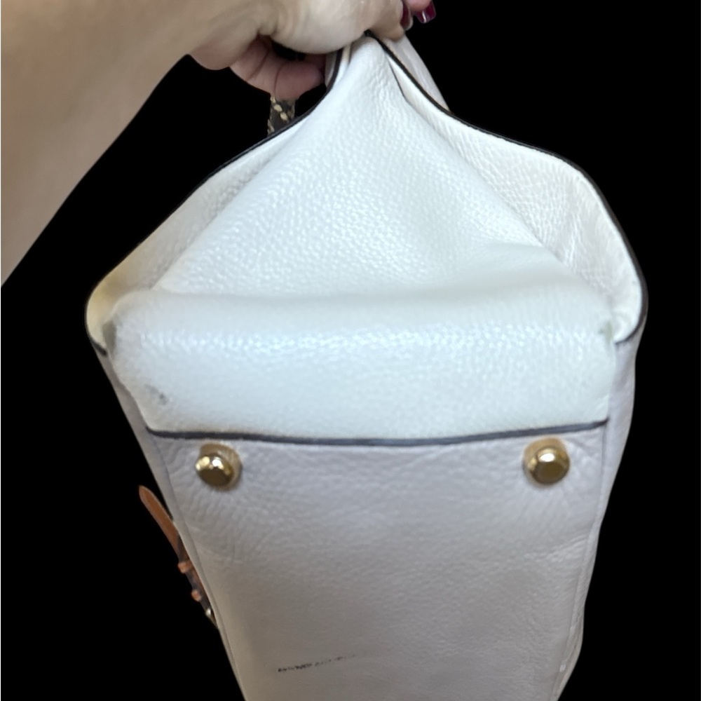 Coach Morgan Color Block Pebble Leather w/exotic embossed trim satchel/crossbody - Picture 8 of 11